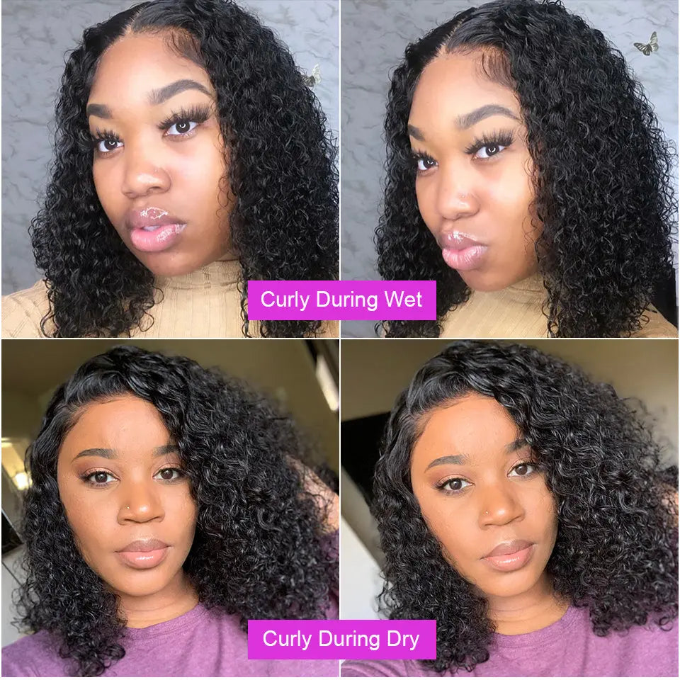 Deep Water Wave Lace Frontal Human Hair Wigs Transparent Curly My Store