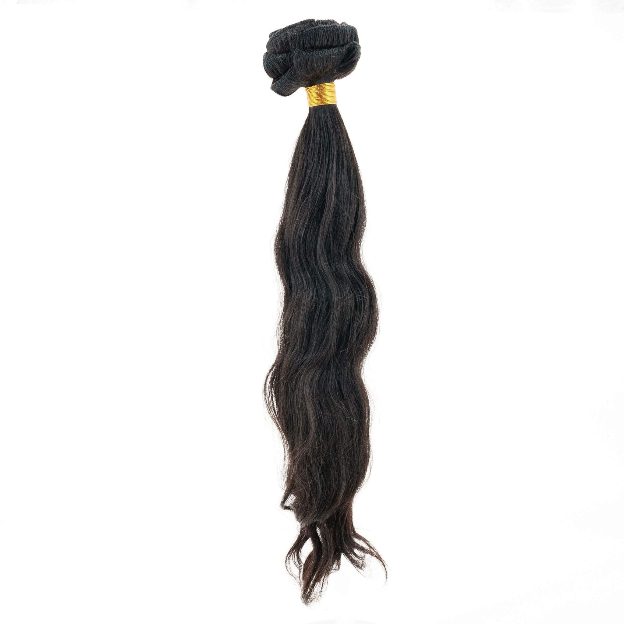 Indian Wavy Natural Black Clip-In 100% Human Hair Extensions Private Label