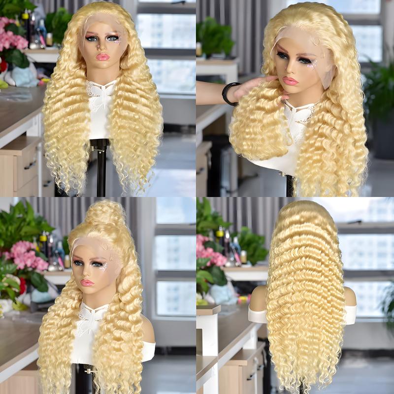 Blonde Wig Human Hair Deep Wave 13x6 Hd Lace Frontal Wig 250 Density Brazilian Front Wigs Pre Plucked 613 Curly Human Hair Wigs The Hair Plug