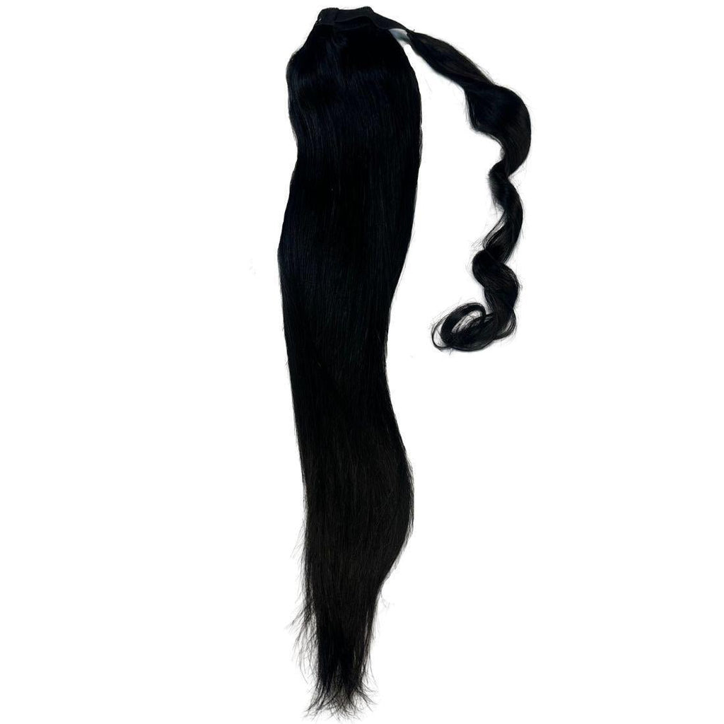 Jet Black 100% Human Hair Ponytail Extension Private Label