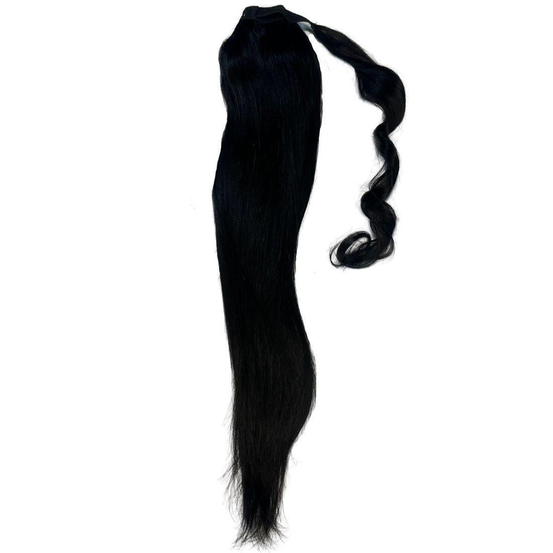 Jet Black 100% Human Hair Ponytail Extension Private Label