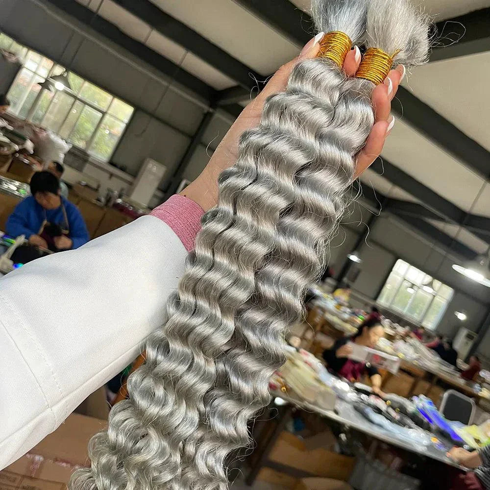 Human Hair 20" Braiding Bundle - Deep Wave Highlight P4/27 for Gorgeous Styles MANDOTOS