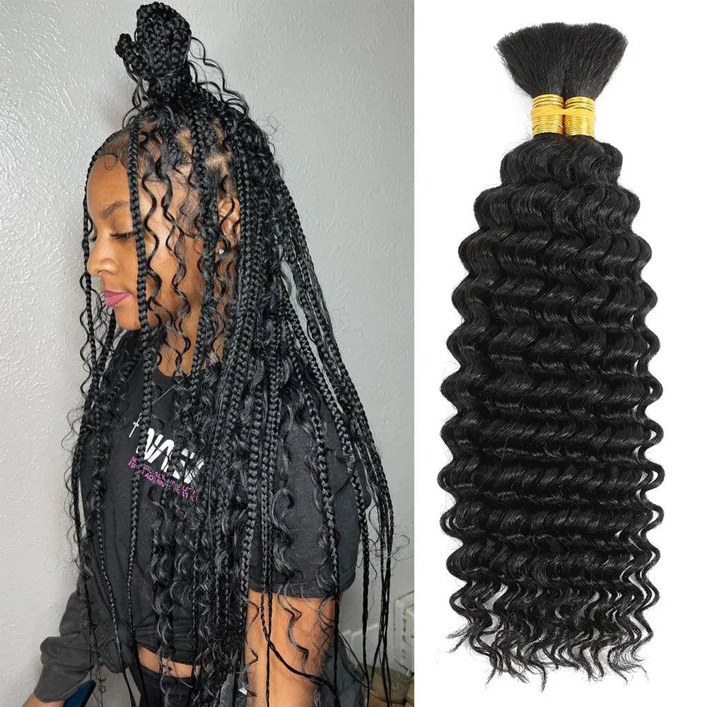 Human Hair 20" Braiding Bundle - Deep Wave Highlight P4/27 for Gorgeous Styles MANDOTOS