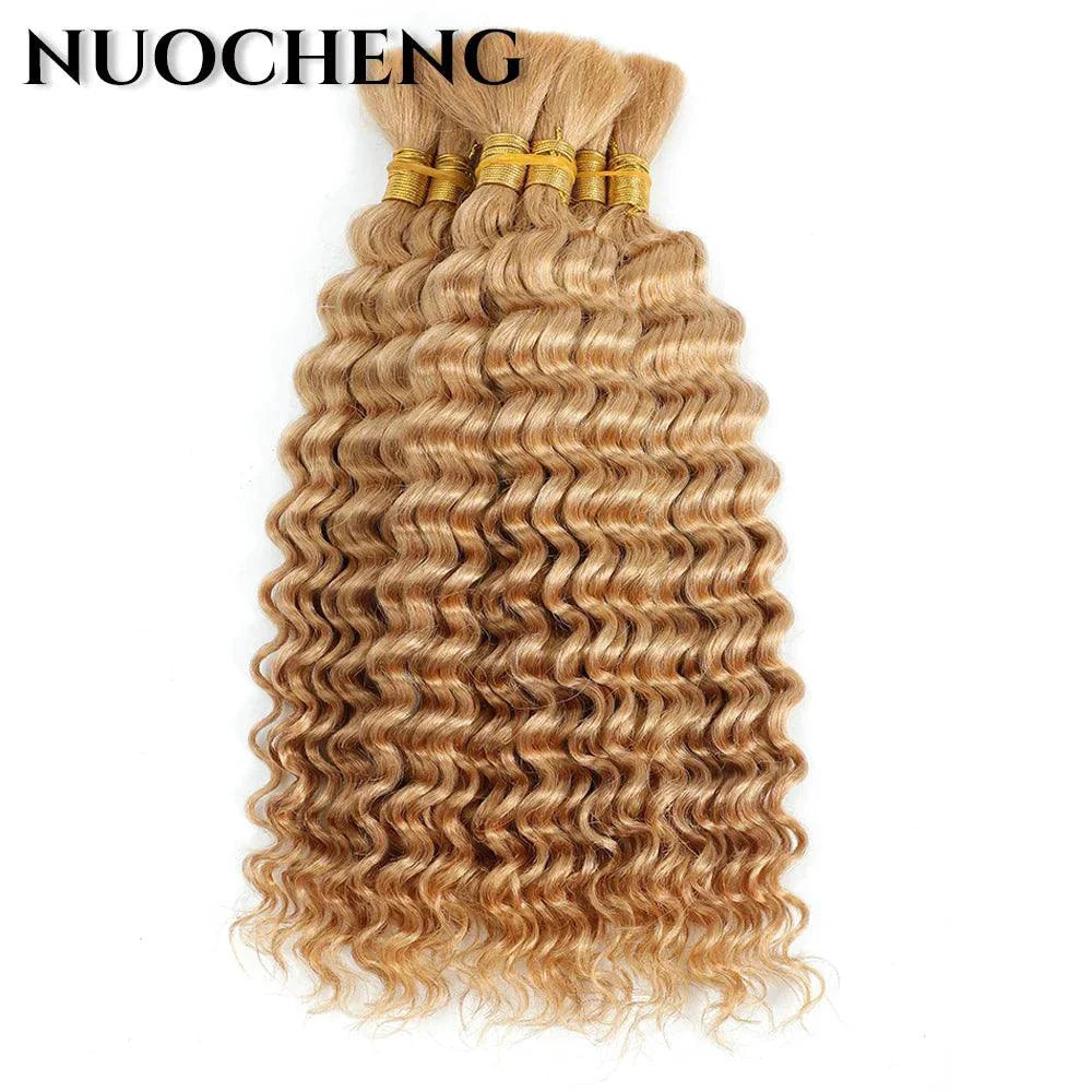 Human Hair 20" Braiding Bundle - Deep Wave Highlight P4/27 for Gorgeous Styles MANDOTOS