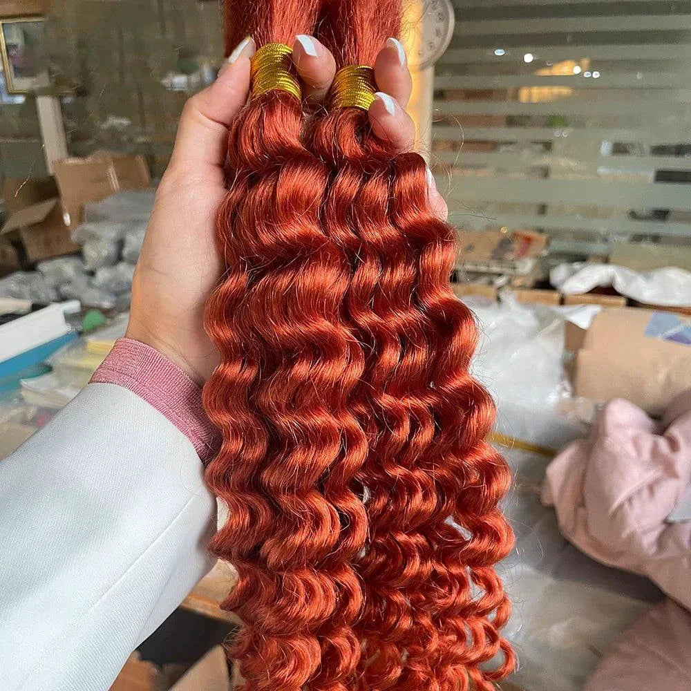 Human Hair 20" Braiding Bundle - Deep Wave Highlight P4/27 for Gorgeous Styles MANDOTOS