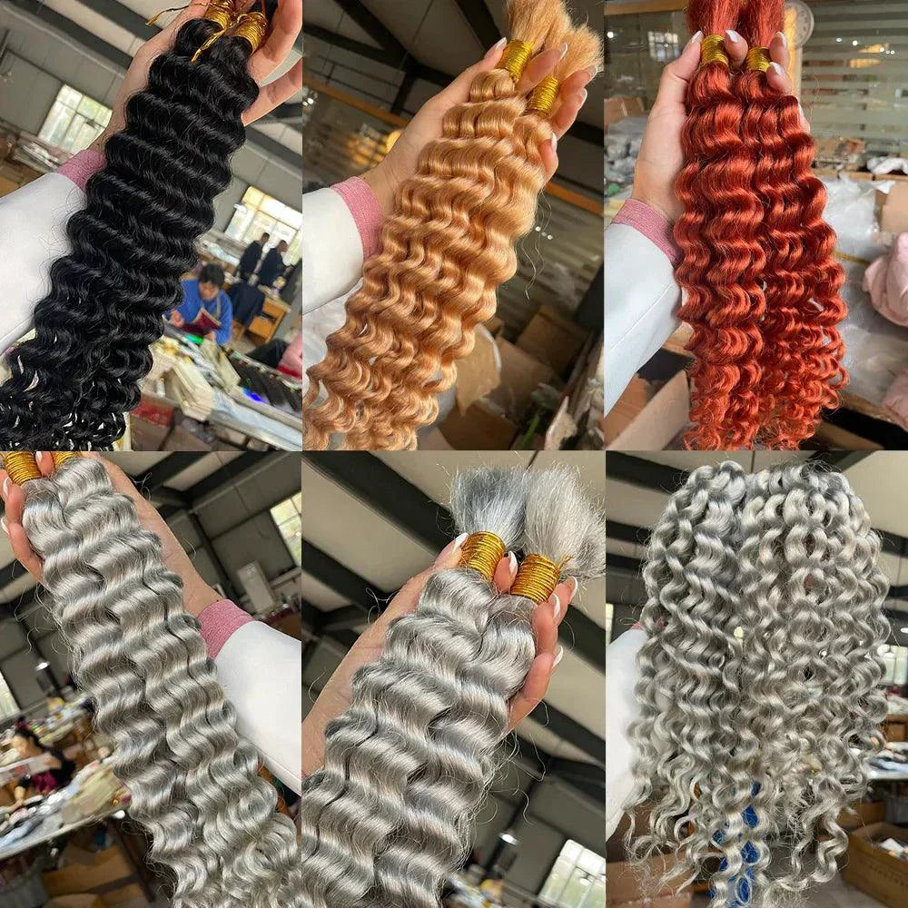 Human Hair 20" Braiding Bundle - Deep Wave Highlight P4/27 for Gorgeous Styles MANDOTOS