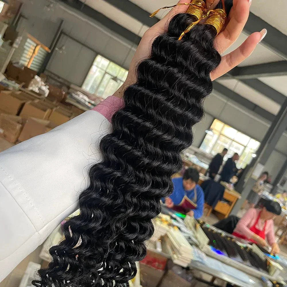 Human Hair 20" Braiding Bundle - Deep Wave Highlight P4/27 for Gorgeous Styles MANDOTOS