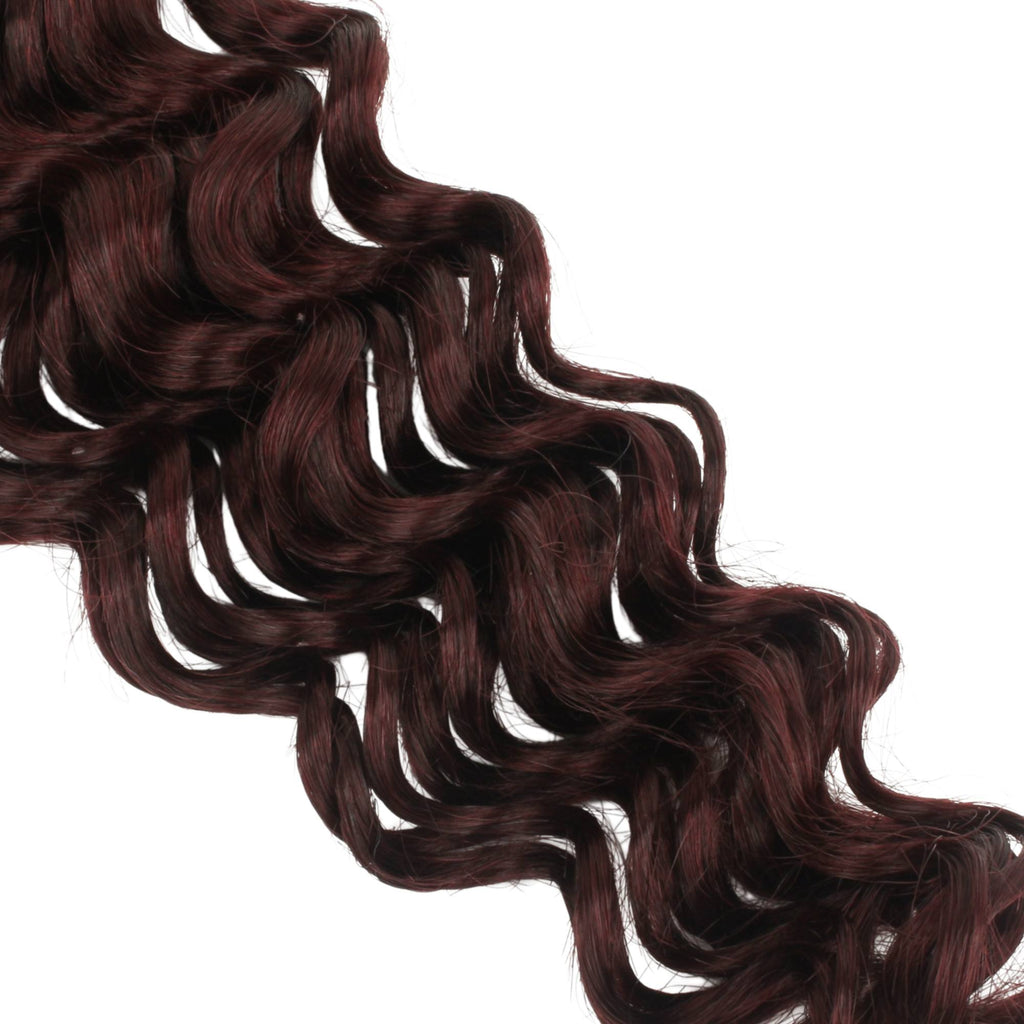 Burgundy Deep Wave Color 99J Bulk 100% Human Braiding Hair Private Label