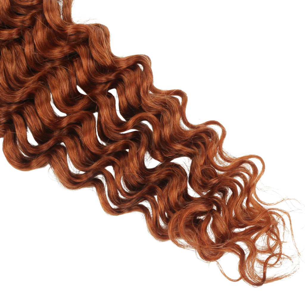 Copper Deep Wave Color 350 Bulk 100% Human Braiding Hair Private Label