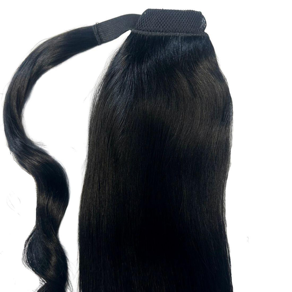 Jet Black 100% Human Hair Ponytail Extension Private Label