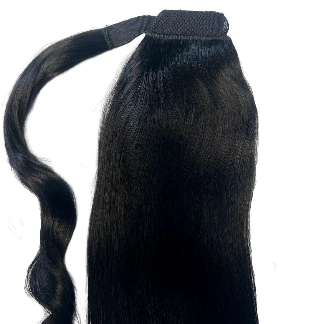 Jet Black 100% Human Hair Ponytail Extension Private Label