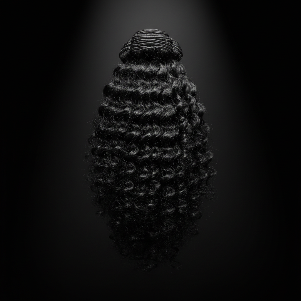 Raw Indian Curly 100% Human Hair Bundles luxury stack display