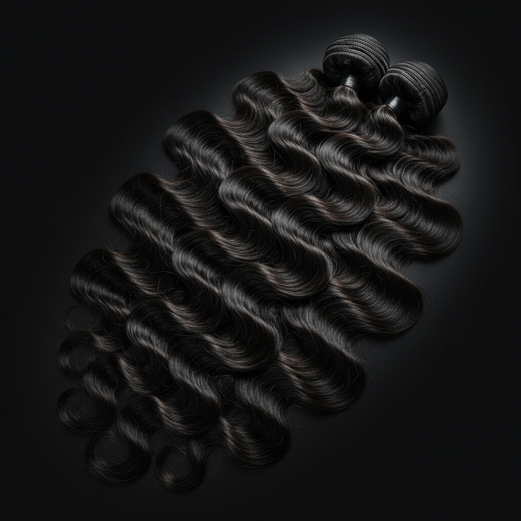 Deep Wave 100% Human Hair Bundles luxury stack display