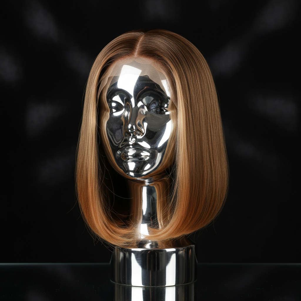 Highlight Ombre Bob Wig 13x4 Lace Front on titanium mannequin head
