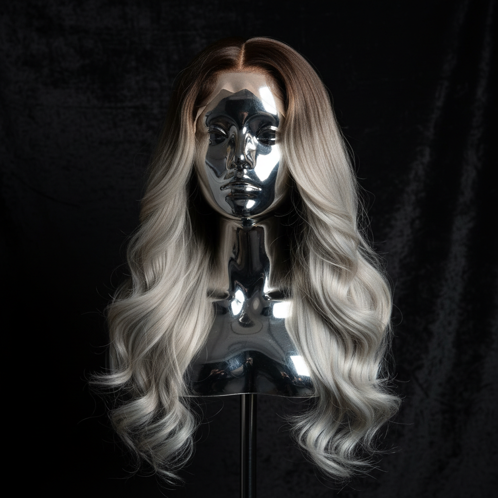 Raw Ruby Glueless 5x5 HD Lace Wig on titanium mannequin head