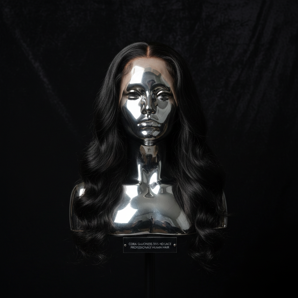 Cora Glueless 5x5 HD Lace Wig on titanium mannequin head