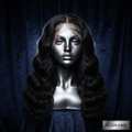 Deep Wave 13x4 Transparent Lace Front Human Hair Wig on titanium wig head