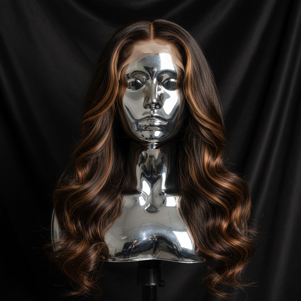 Raw Harper Glueless 5x5 HD Lace Wig on titanium mannequin head