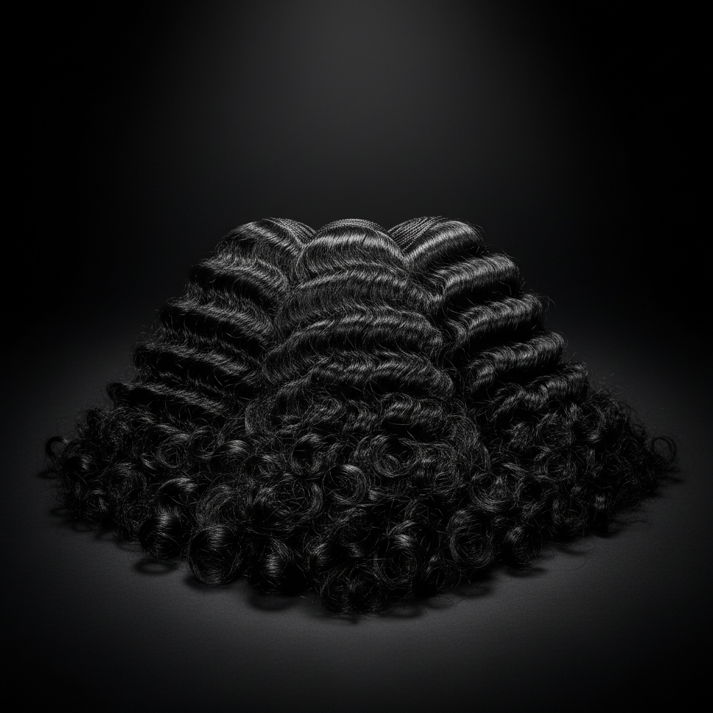 Jerry Curl 100% Human Hair Bundles luxury stack display