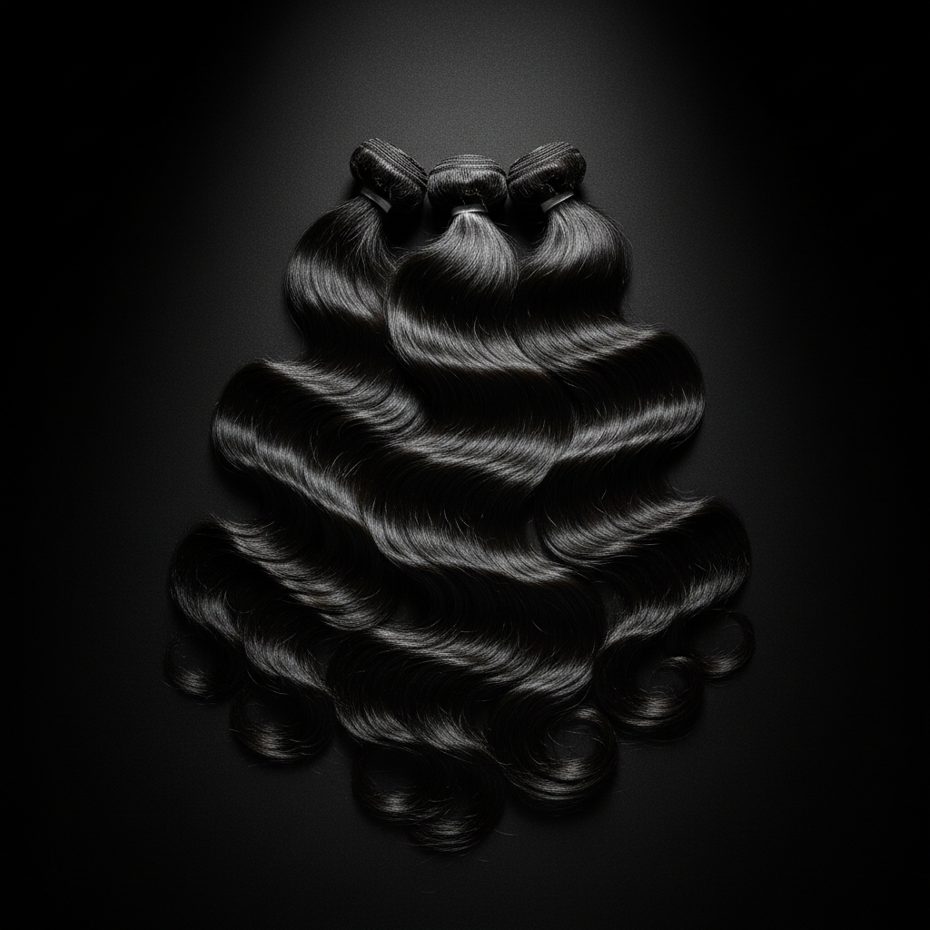 Loose Wave 100% Human Hair Bundles luxury stack display