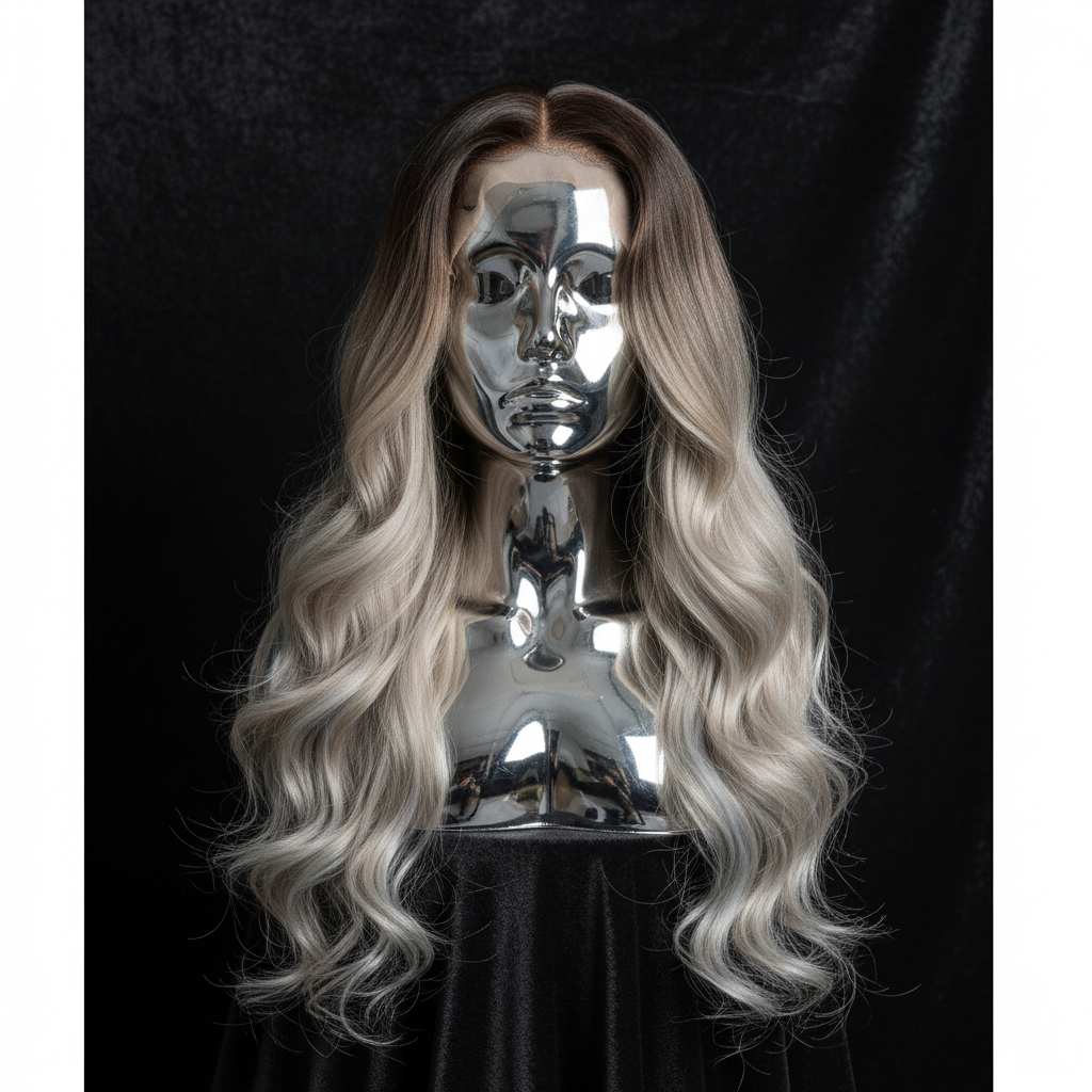 Raw Autumn Glueless 5x5 HD Lace Wig on titanium mannequin head