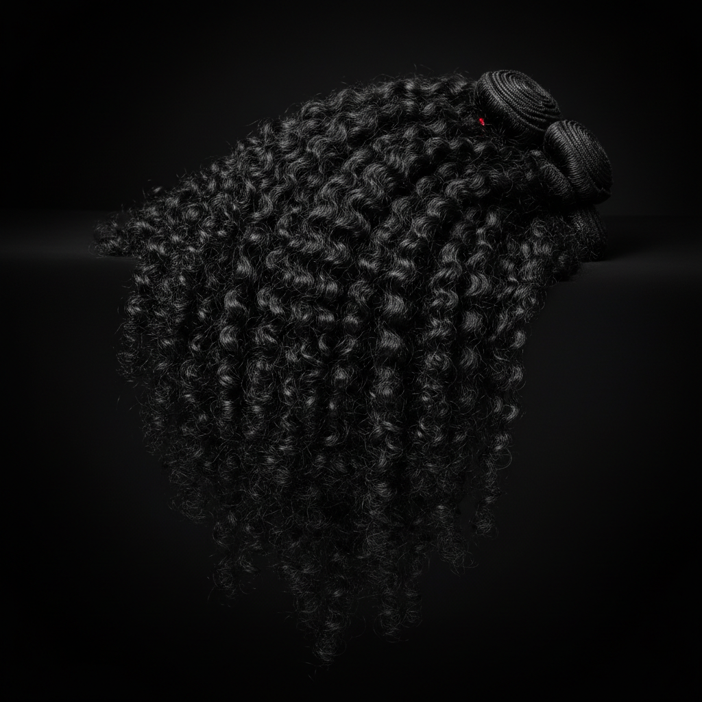 Burmese Curly 100% Human Hair Bundles luxury stack display