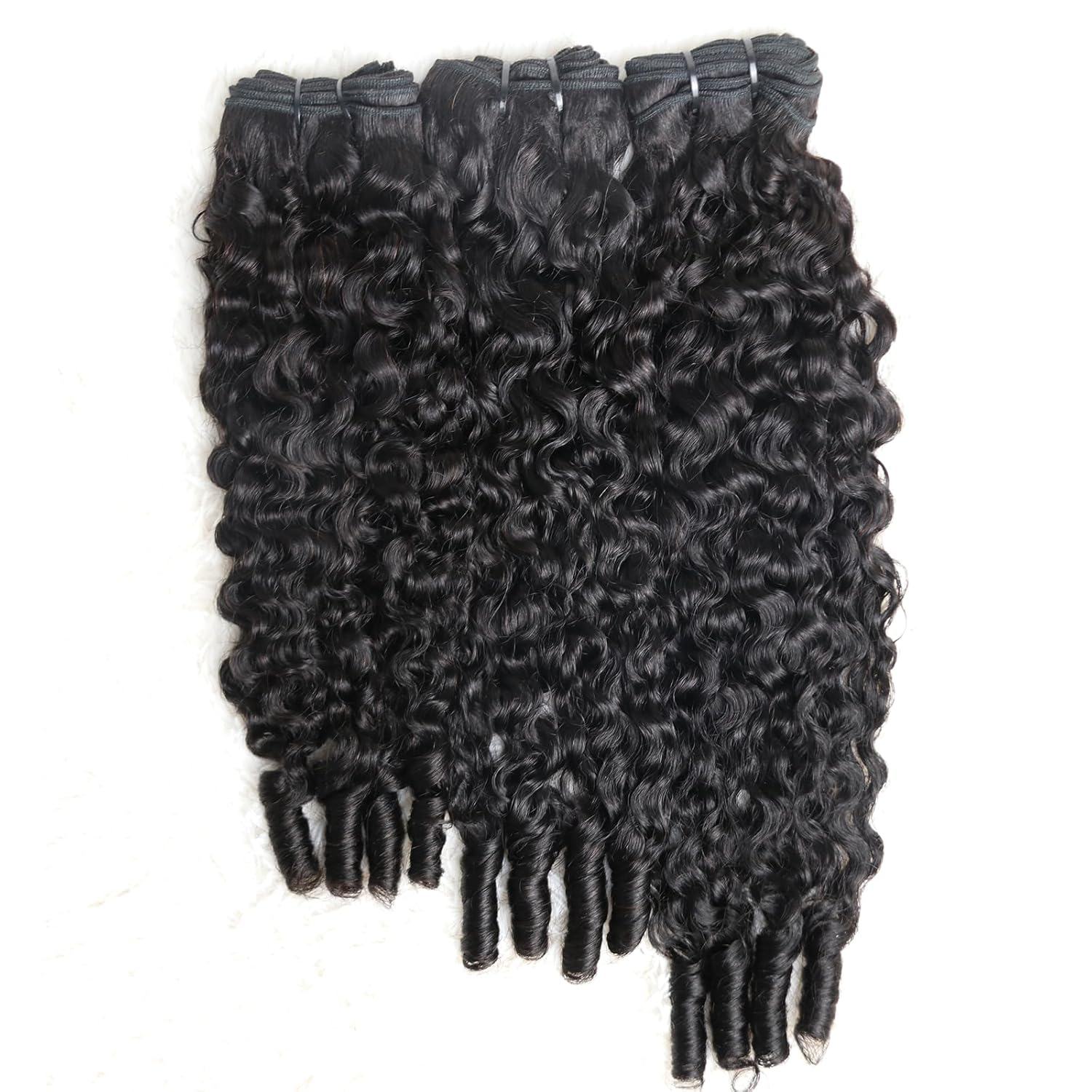 Burmese curly virgin hair bundles 1B natural black