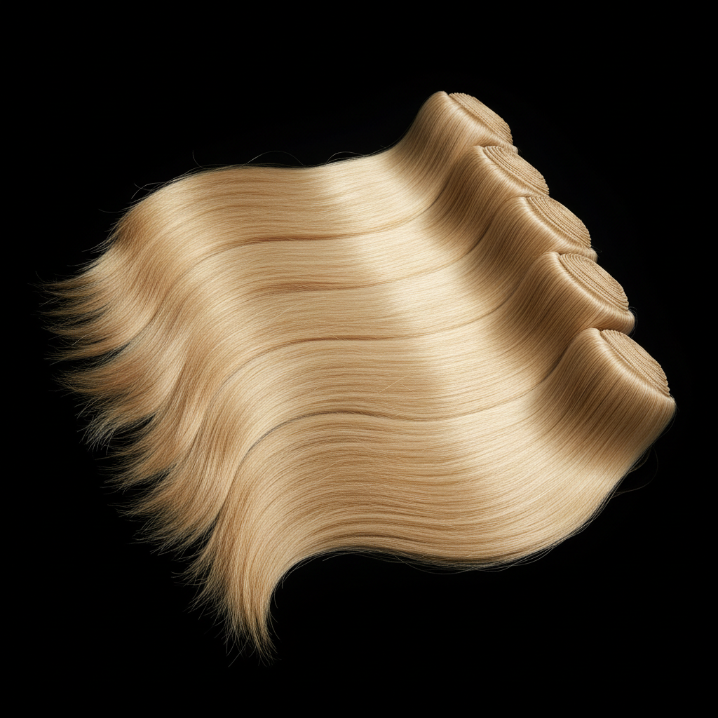 Straight Blonde 100% Human Hair Bundles luxury stack display