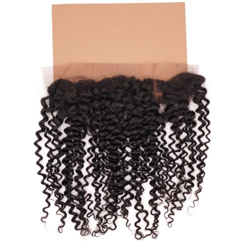 Kinky Curly 13x4 Transparent Lace Human Hair Frontal Private Label