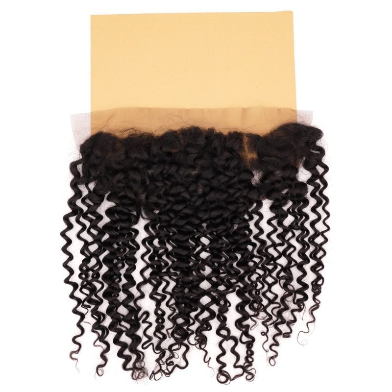 Kinky Curly 13x4 Transparent Lace Human Hair Frontal Private Label