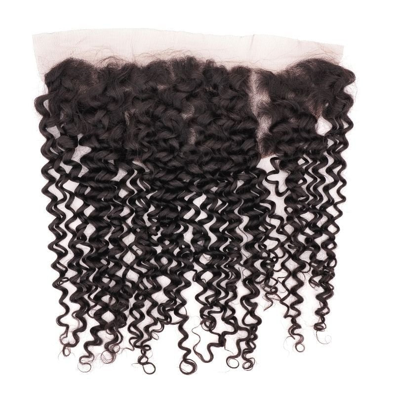 Kinky Curly 13x4 Transparent Lace Human Hair Frontal Private Label