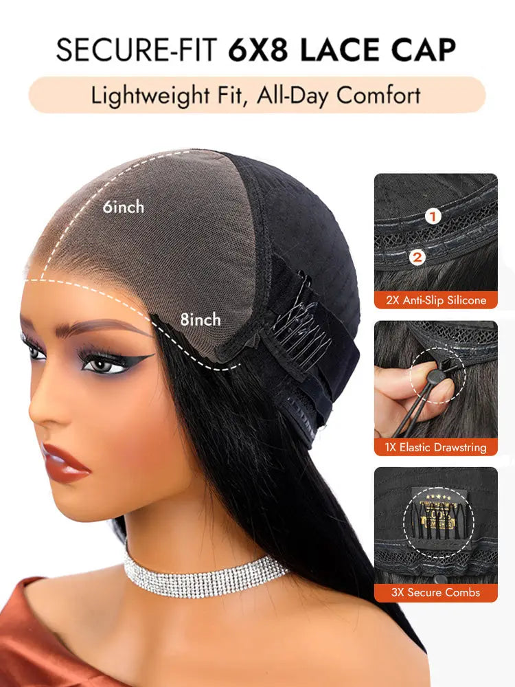 The Luxe Bob -Blunt Cut 8x6 Bob Wigs Straight Short Hair Ready To Wear Lace Front Wig The Hair Plug