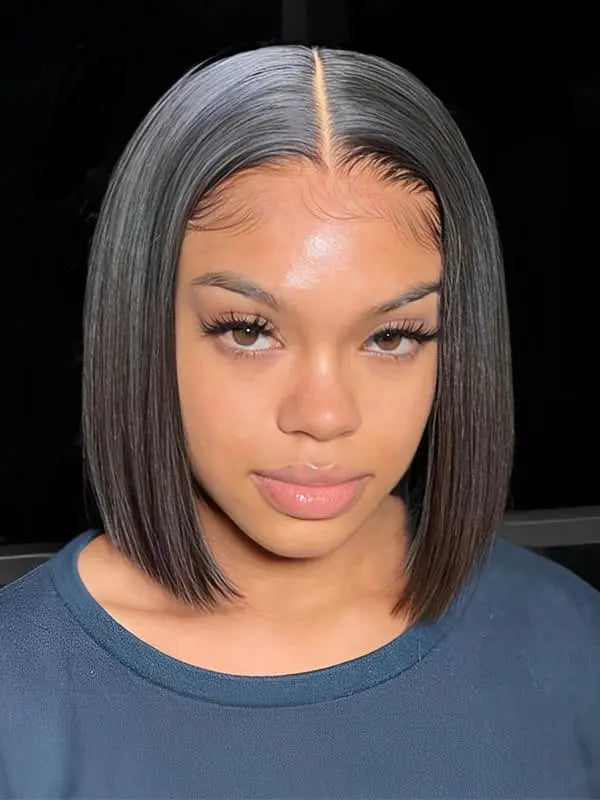 The Luxe Bob -Blunt Cut 8x6 Bob Wigs Straight Short Hair Ready To Wear Lace Front Wig The Hair Plug