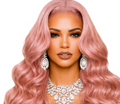 Princess Pink Brazilian Hair 24'  Glueless Body Wave Human Hair Pre-cut Lace Front Wigs