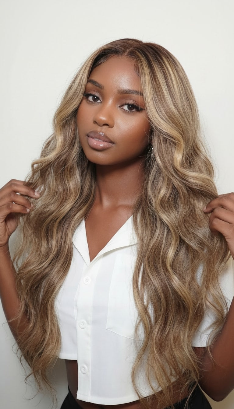 Honey Blonde Balayage Wave Wig Fula Beauty