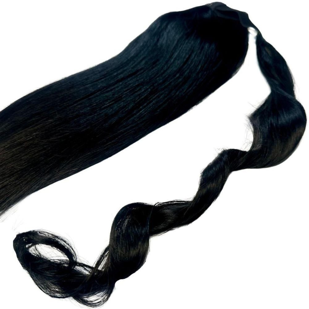 Jet Black 100% Human Hair Ponytail Extension Private Label