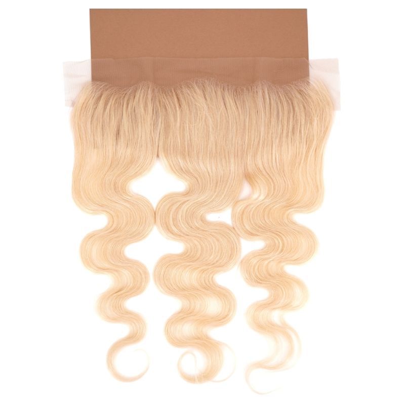 Blonde Body Wave 13x4 Transparent Lace Human Hair Frontal Private Label