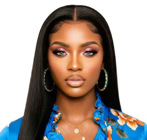 Black HD Invisible Transparent 24' Lace Front Wigs Glueless Lace Brazilian Human Hair Pre-Plucked Wigs With Bleached Knots Zernabella